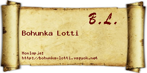 Bohunka Lotti névjegykártya
